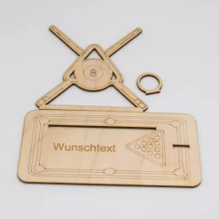 Geldgeschenk Billard - aus Holz personalisiert