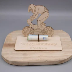 Geldgeschenk BMX Fahrer - aus Holz personalisiert
