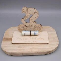 Geldgeschenk BMX Fahrer - aus Holz personalisiert