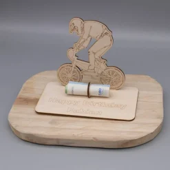 Geldgeschenk BMX Fahrer - aus Holz personalisiert