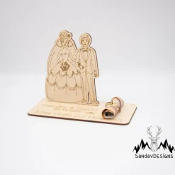Geldgeschenk Brautpaar - aus Holz personalisiert