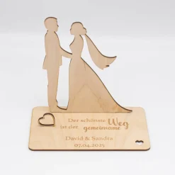 Geldgeschenk Brautpaar mit Spruch - aus Holz personalisiert