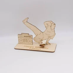Geldgeschenk Breakdance - aus Holz personalisiert