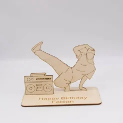 Geldgeschenk Breakdance - aus Holz personalisiert