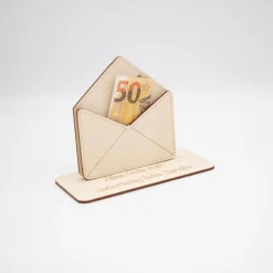 Geldgeschenk Briefumschlag - aus Holz personalisiert
