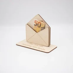 Geldgeschenk Briefumschlag - aus Holz personalisiert