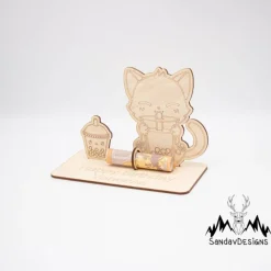 Geldgeschenk Bubble Tea - aus Holz personalisiert