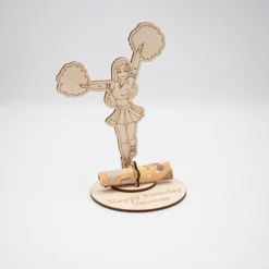 Geldgeschenk Cheerleader - aus Holz personalisiert