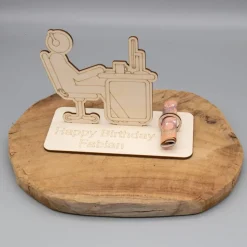 Geldgeschenk Computer - aus Holz personalisiert