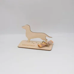 Geldgeschenk Dackel - aus Holz personalisiert