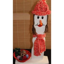 Geldgeschenk Dekofigur STRICKLIESL witziges Geldgeschenk für Handarbeitsfans aus Holz