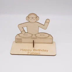Geldgeschenk DJ - aus Holz personalisiert