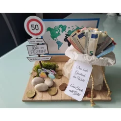 Geldgeschenk: Ein Sack voller Geld zum Geburtstag,  Ruhestand, Reisekasse, Abitur