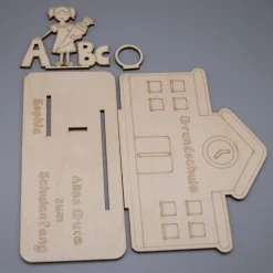 Geldgeschenk Einschulung - Mädchen - aus Holz personalisiert