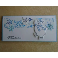 Geldgeschenk  Eisbär Gutschein Weihnachtsverpackung  Weihnachten Konzertkarte Blau Verpackung