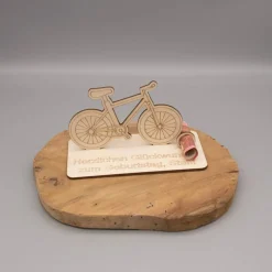 Geldgeschenk Fahrrad - aus Holz personalisiert