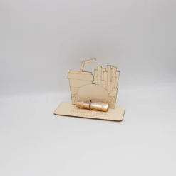 Geldgeschenk Fastfood - aus Holz personalisiert