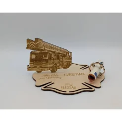 Geldgeschenk Feuerwehr aus Holz – Personalisiertes Geschenk für Feuerwehrleute & Fans