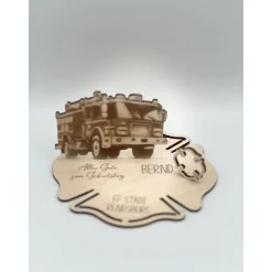 Geldgeschenk Feuerwehr aus Holz – Personalisiertes Geschenk für Feuerwehrleute & Fans