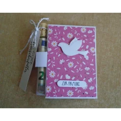 Geldgeschenk Firmung Mädchen  Reagenzglas Geldverpackung Wunscherfüller  Geschenkidee Geschenkverpackung Taube