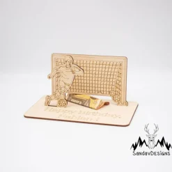 Geldgeschenk für Fussballfan - aus Holz personalisiert