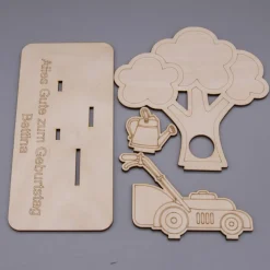 Geldgeschenk für Gartenfreunde - aus Holz personalisiert