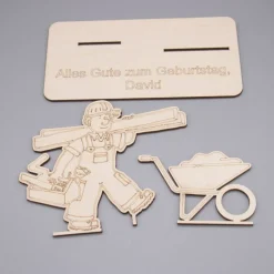 Geldgeschenk für Handwerker 2 - aus Holz personalisiert