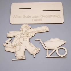 Geldgeschenk für Handwerker 2 - aus Holz personalisiert