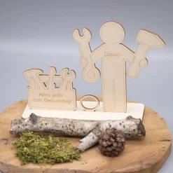 Geldgeschenk für Handwerker 1 - aus Holz personalisiert