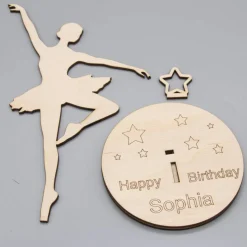 Geldgeschenk für Mädchen - Ballerina - aus Holz personalisiert