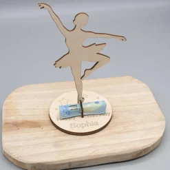 Geldgeschenk für Mädchen - Ballerina - aus Holz personalisiert