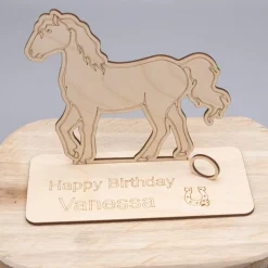 Geldgeschenk für Mädchen - Pferd - aus Holz personalisiert