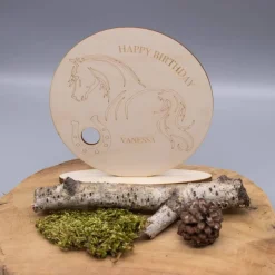 Geldgeschenk für Pferdefan - aus Holz personalisiert