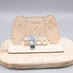 Geldgeschenk für Zocker - Gamer - aus Holz personalisiert