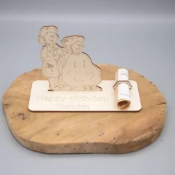 Geldgeschenk Friseur - aus Holz personalisiert