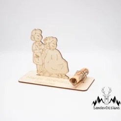 Geldgeschenk Friseur - aus Holz personalisiert