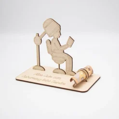 Geldgeschenk Friseurstuhl - aus Holz personalisiert