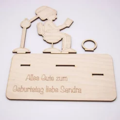 Geldgeschenk Friseurstuhl - aus Holz personalisiert