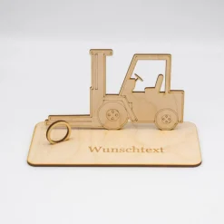 Geldgeschenk Gabelstabler - aus Holz personalisiert
