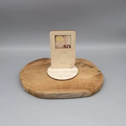 Geldgeschenk Gameboy - aus Holz personalisiert