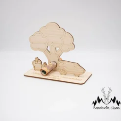 Geldgeschenk Garten mit Mähroboter - aus Holz personalisiert