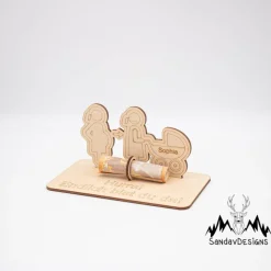 Geldgeschenk Geburt - Kinderwagen - aus Holz personalisiert