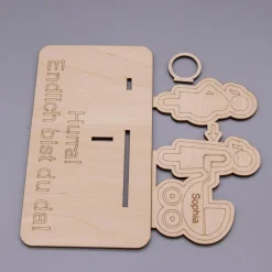 Geldgeschenk Geburt - Kinderwagen - aus Holz personalisiert