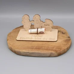 Geldgeschenk Geburt - Kinderwagen - aus Holz personalisiert