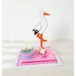 Geldgeschenk Geburt, Storch, Mädchen rosa, Geschenk zur Geburt