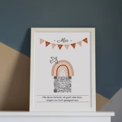 Geldgeschenk Geburt, Taufe, Kommunion, Konfirmation | Digitales QrCode Sparbuch | Motiv Friedenstaube