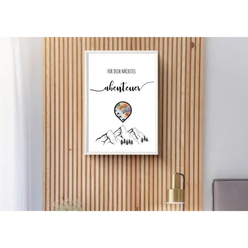 Geldgeschenk Geburtstag | persönliches Geburtstagsgeschenk Abenteuer Reise | Wandern Berge Standort | runder Geburtstag