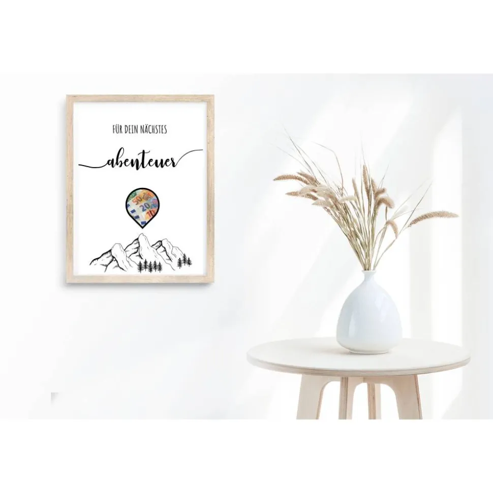 Geldgeschenk Geburtstag | persönliches Geburtstagsgeschenk Abenteuer Reise | Wandern Berge Standort | runder Geburtstag