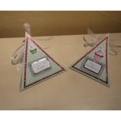 Geldgeschenk Geburtstag & Jugendweihe – Dreieckschachtel mintgrün mit Straßbordüre