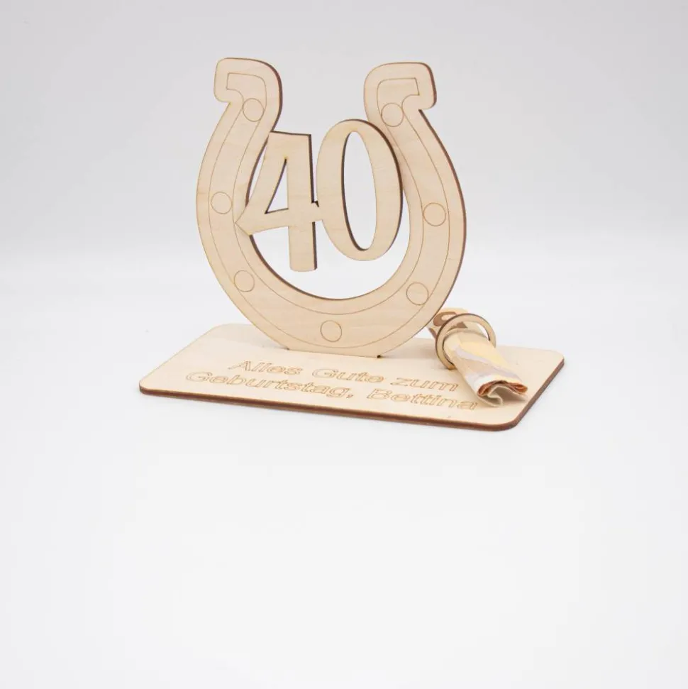 Geldgeschenk 40.Geburtstag - aus Holz personalisiert